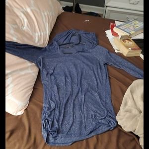 Hooded blue sweatshirt